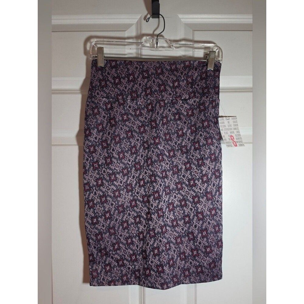 NWT Lularoe Cassie Purple Patterned Pencil Skirt - Women's S